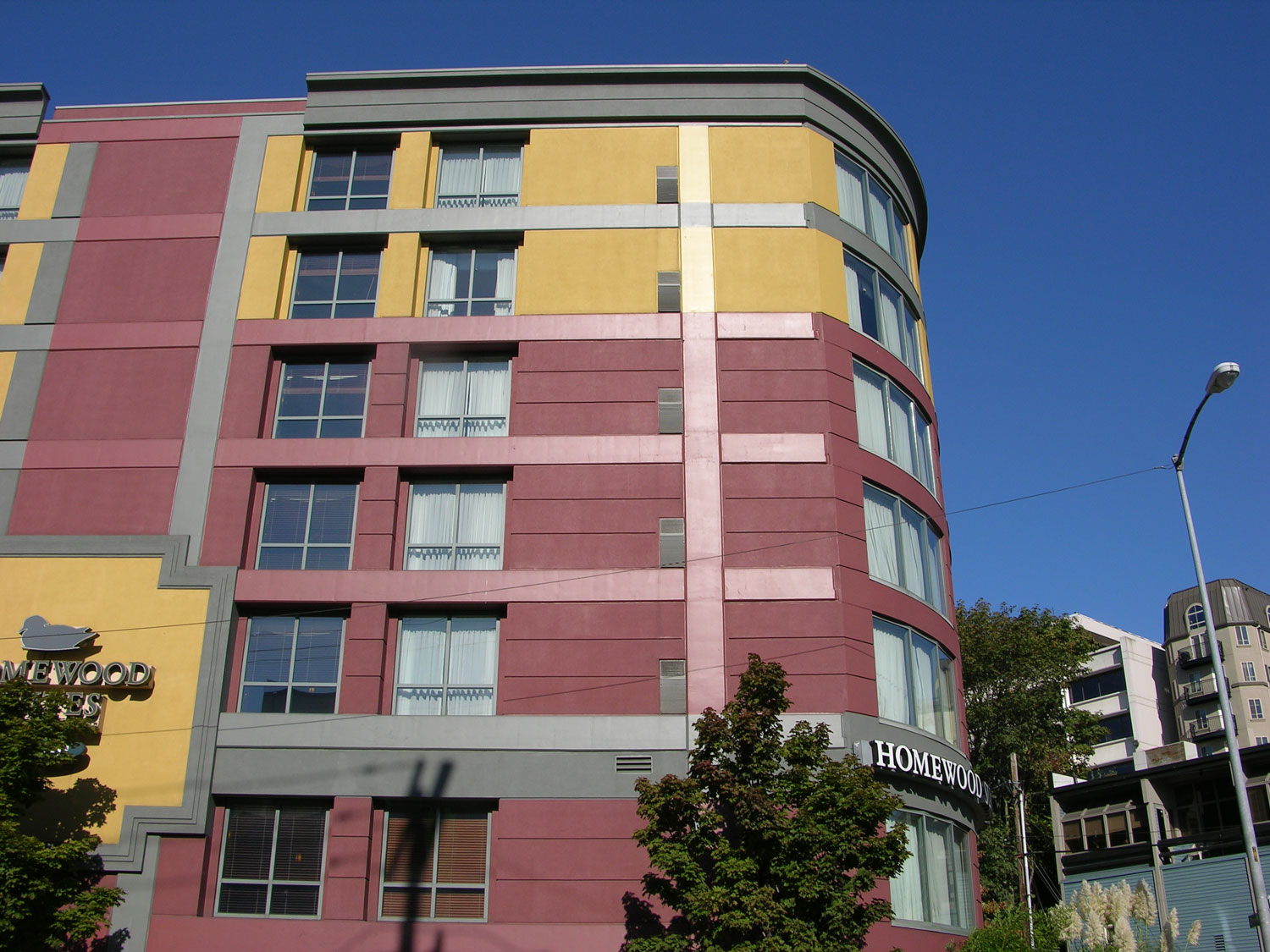 Building facing bus stop